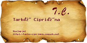 Tarkó Cipriána névjegykártya